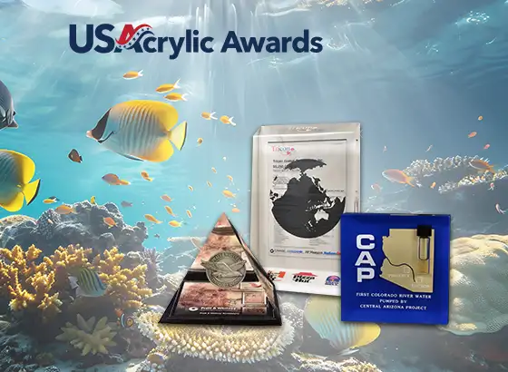US Acrylic Awards featured client image with custom acrylic awards